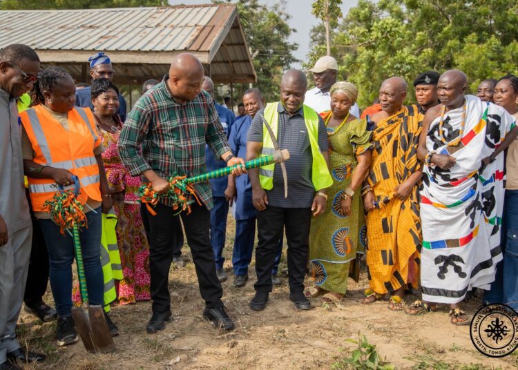 Hon. Samuel Okudzeto Ablakwa, MP for Tongu breaking grounds for historic GHS107m educational projects