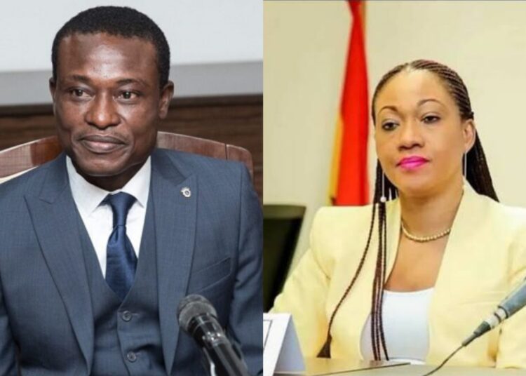 Special Prosecutor Kissi Agyebeng and EC Chairperson Jean Mensah