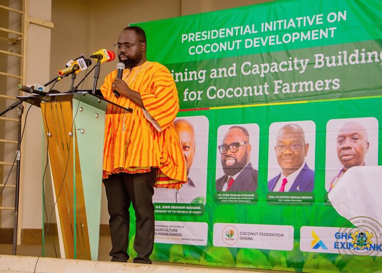 Government Launches Nationwide Coconut Farmer Training Program 1 Dr. Peter Boamah Otokunor, Director of Presidential Initiatives in Agriculture and Agribusiness