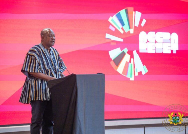Mahama Champions Interlocked African Prosperity at Addis Reckoning 1 President of Ghana HE John Dramani Mahama speaking at the Addis Reckoning