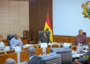 President John Dramani Mahama, chairing a Cabinet meeting