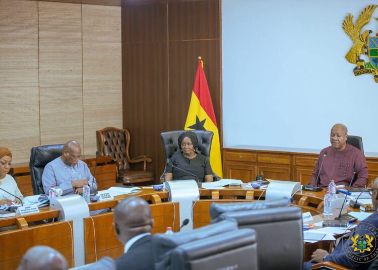 President John Dramani Mahama, chairing a Cabinet meeting
