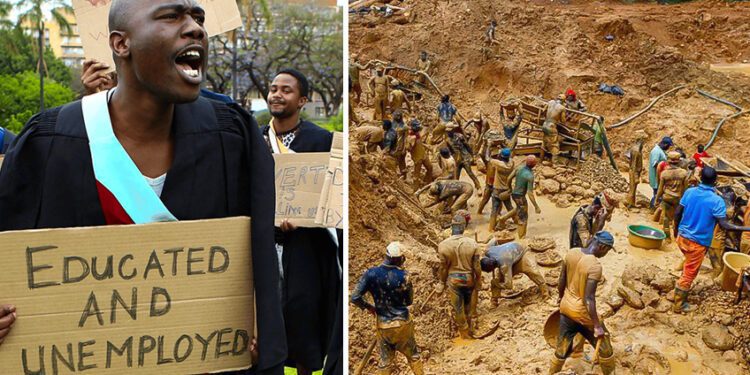 Unemployment and galamsey image