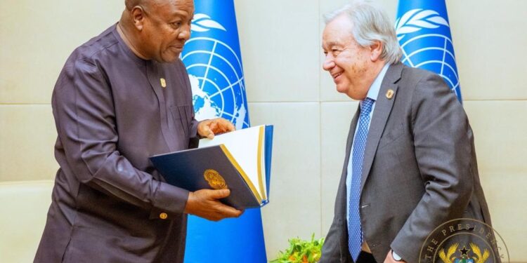 President of Ghana, HE John Dramani Mahama and UN Secretary-General António Guterres