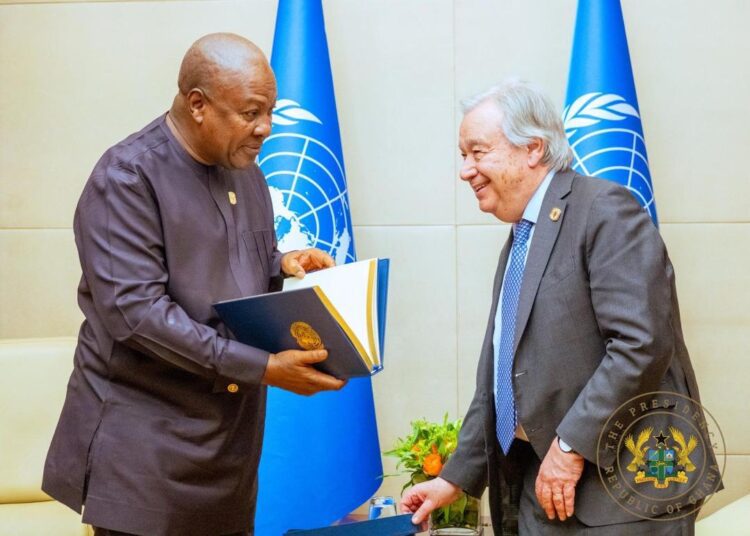 President of Ghana, HE John Dramani Mahama and UN Secretary-General António Guterres