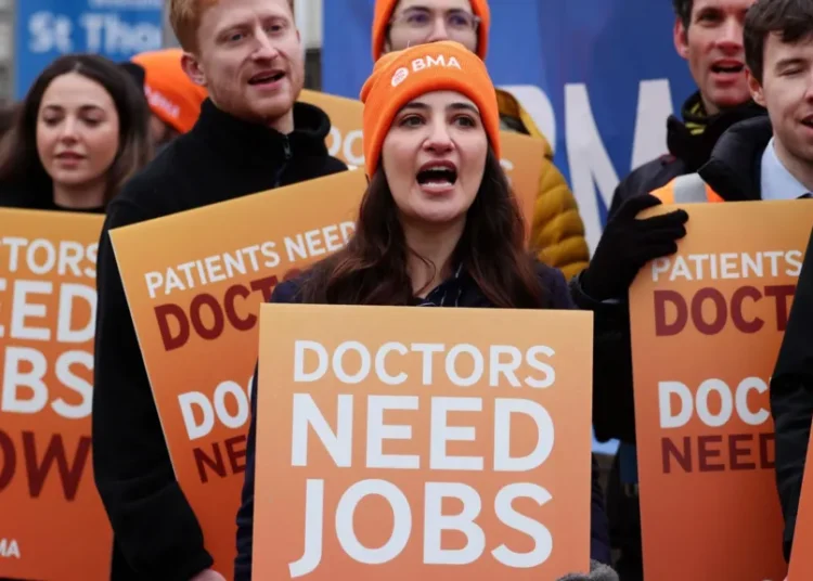 Resident Doctors in England Begin Six-Day Strike 1 Resident doctors pictured during a strike in December