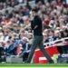 Mikel Arteta watches on from his technical area