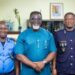 Dr. Andy Osei Okrah, TCDA CEO with Sector Commander of Tema Collection, Assistant Commissioner Michael Nelson and Assistant Commissioner Philip Timbilla, Tema Second-in-Command