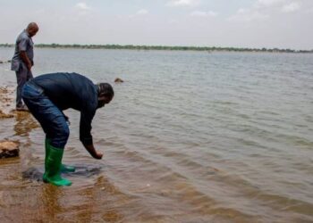 Dr. Peter Boamah Otokunor, Director of the Presidential Initiative on Agriculture and Agribusiness, Tours Tamne Dam in the Garu District