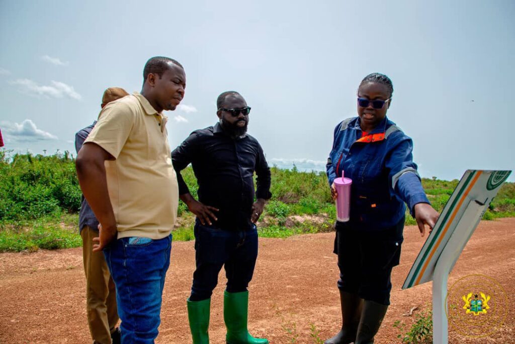 Dr. Otokunor Inspects Massive Nobi Farms Project, Validates Rice Hub 2 Dr. Peter Boamah Otokunor Director of the Presidential Initiative on Agriculture and Agribusiness at Nobi Farms 3