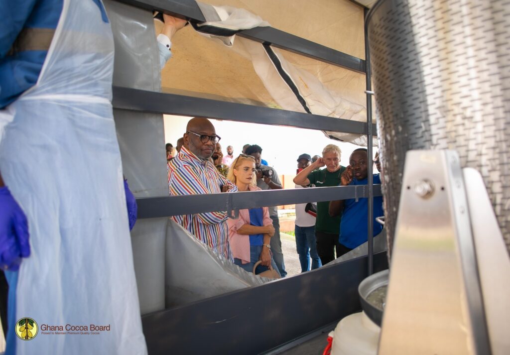 Ghana Kills the Waste with New Cocoa Industrial Blueprint 4 Dr. Ransford Abbey COCOBOD CEO and H.E. Simone Giger Swiss Ambassador at KOA Impact facility 3