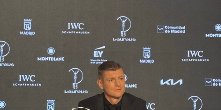 Kroos Explains Early Retirement Decision, Insists Timing Was Perfect 1 Toni Kroos speaks to the media during the Laureus World Sports Awards ceremony in Madrid