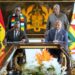 Ghana's President John Dramani Mahama and Zimbabwe President Emmerson Mnangagwa with their respective foreign affairs