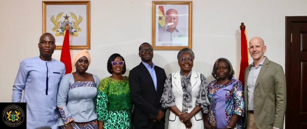 Hon. Emelia Arthur Minister for Fisheries and Aquaculture Development with Ebrima Saidy CEO of Blue Ventures Conservation and Team