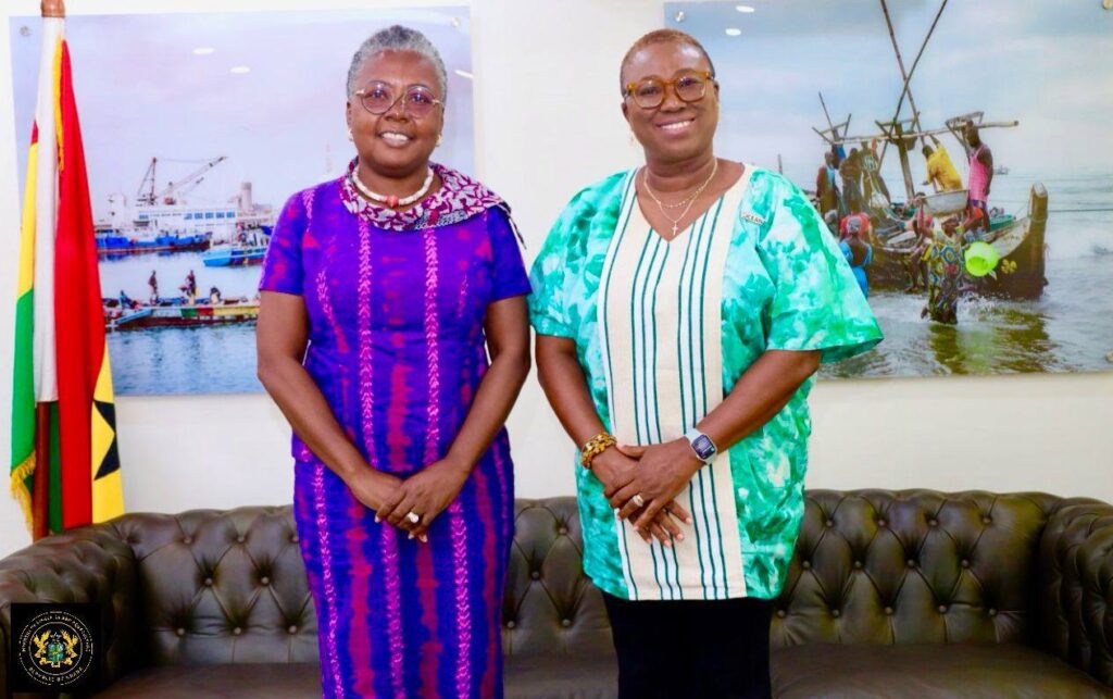 Hon. Emelia Arthur Minister for Fisheries and Aquaculture Development with Sonia Kwami Vice President of Oceanas Ghana Office
