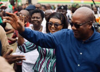 President John Dramani Mahama with Eastern Regional Minister, Rita Akosua Adjei Awatey