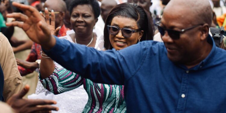 President John Dramani Mahama with Eastern Regional Minister, Rita Akosua Adjei Awatey