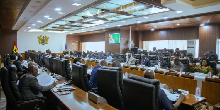 President John Dramani Mahama, chairing a Cabinet meeting