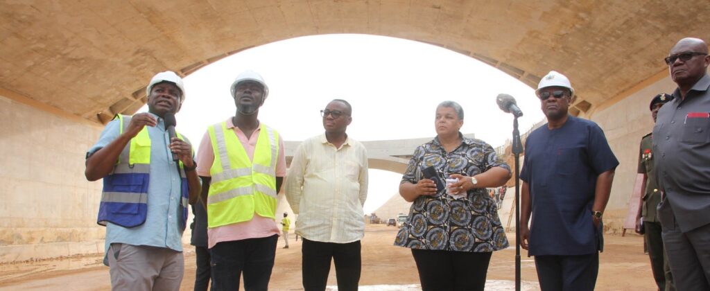 President John Dramani Mahama speaking during his inspection of the Kasoa-Winneba Dualization road projects