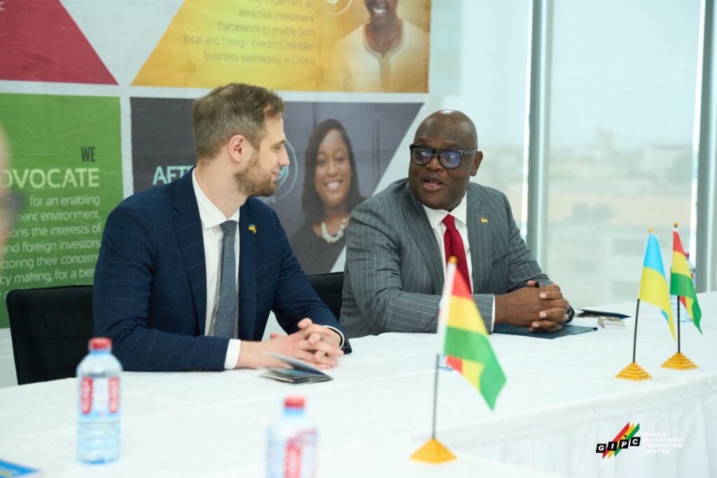 Mr. Simon Madjie CEO of GIPC with Mr. Denis Bashlyk Ukraines Deputy Minister for Economy Environment and Agriculture 1