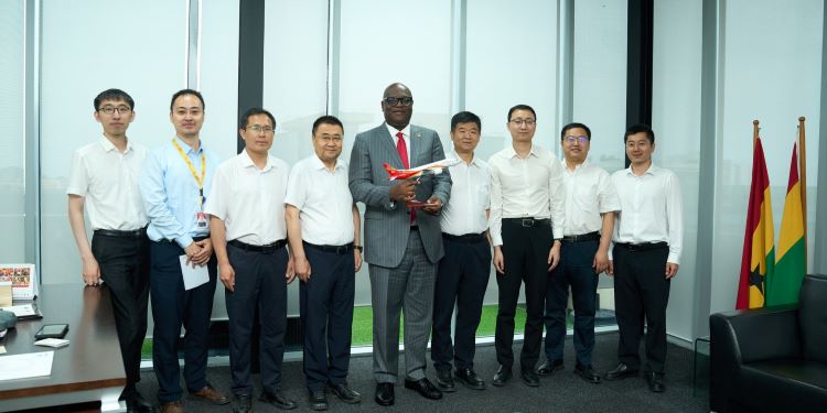 GIPC Facilitates Massive Africa World Airlines Investment 1 Mr. Simon Madjie GIPC CEO with Africa World Airlines Delegation