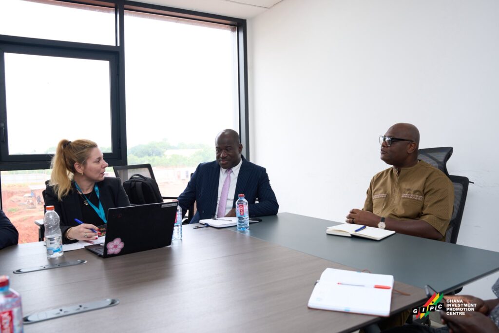 Mr. Simon Madjie GIPC CEO with Maja Gavrilovic of the International Monetary Fund and Senior Officials from the Bank of Ghana 3