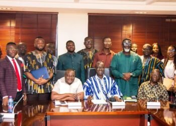 Dr. Andy Osei Okrah, TCDA CEO, with Parliamentary Select Committee on Food, Agriculture and Cocoa Affairs