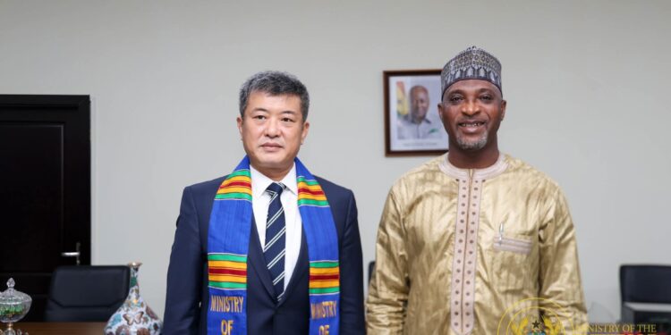 Hon. Muntaka Mubarak, Minister for Interior, with China's Ambassador to Ghana, H.E. Cong Song