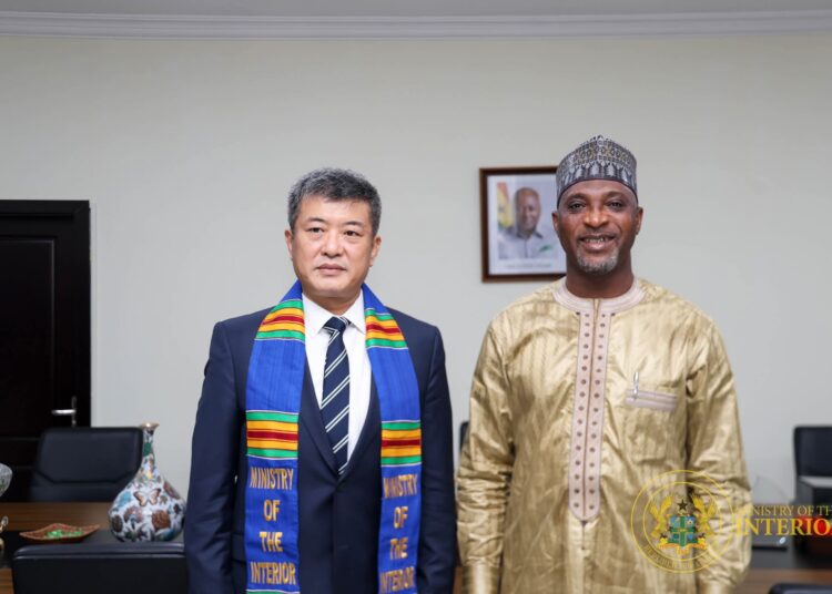 Hon. Muntaka Mubarak, Minister for Interior, with China's Ambassador to Ghana, H.E. Cong Song