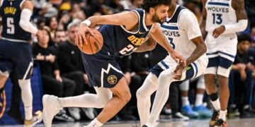 Denver Nuggets vrs Minnesota Timberwolves in Game 5 of the playoff series