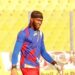 Hearts goalkeeper Solomon Agbasi warms up ahead of a GPL game