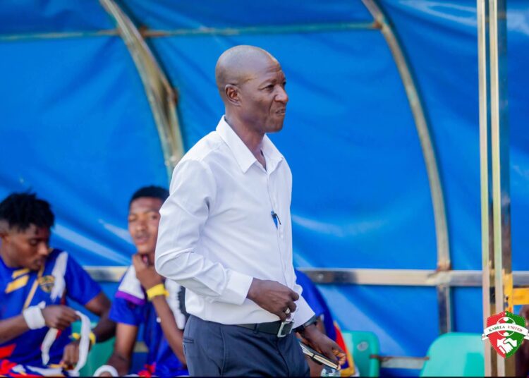 Mas-Ud Didi Dramani in his dugout at the University of Ghana Stadium in Legon