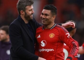 Casemiro and his head coach, Michael Carrick