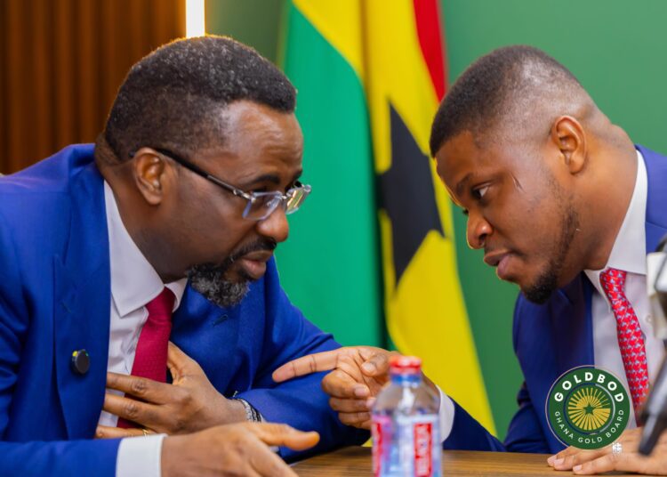 Goldbod CEO, Sammy Gyamfi with BoG Governor, Johnson Asiama