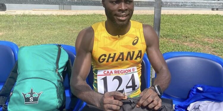 Edwin Gadayi races into 100m semi final at the CAA African Senior Athletics Championship