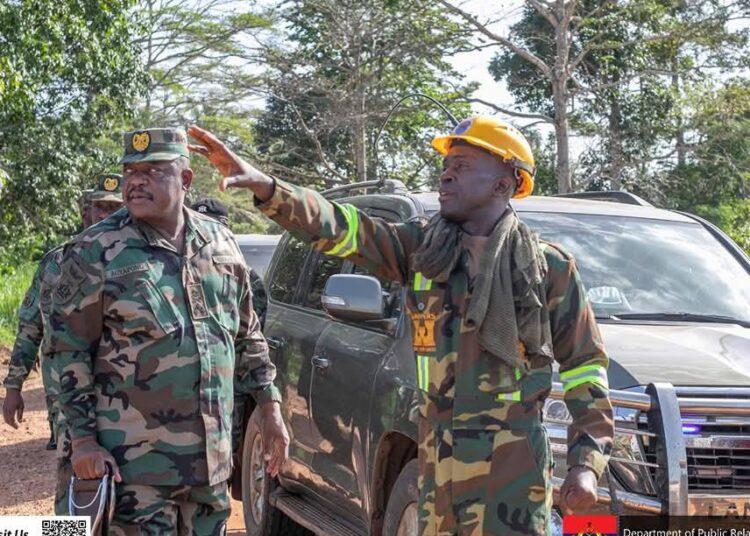 GAF Clears 51km of Accra-Kumasi Expressway, Compensation Payments Set for June 1 CDS Lt. William Agyepong inspects Accra-Kumasi Expressway works