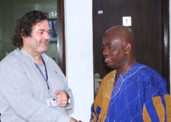 Deputy Minister for Trade, Agribusiness and Industry, Hon. Sampson Ahi, with PSWG Development Partners