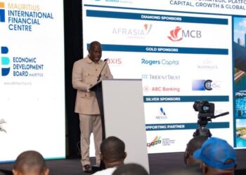 Dr. George Asafo-Agyei, GIPC’s Director of Monitoring and Evaluation, at the Business Forum in Accra