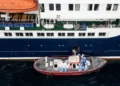 The evacuation boat alongside the MV Hondius
