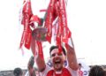 Declan Rice Targets Historic Double After Premier League Triumph 9 Declan Rice lifts the Premier League trophy at Selhurt Park