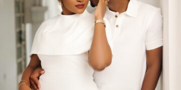 Anita Akuffo and to be husband in a pre-wedding photoshoot