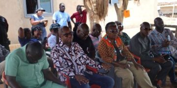 Hon. Emelia Arthur, Minister for Fisheries and Aquaculture Development, in Krachi West District