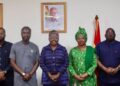 Fisheries Enforcement Unit Deployed to Stop Subsidized Fuel Hoarding 7 Hon. Emelia Arthur, Minister for Fisheries and Aquaculture Development, with Dr. Riverson Oppong, COMC CEO, and Team