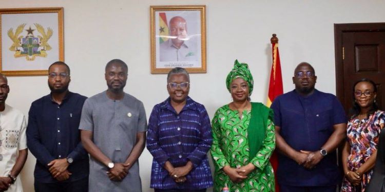 Fisheries Enforcement Unit Deployed to Stop Subsidized Fuel Hoarding 1 Hon. Emelia Arthur, Minister for Fisheries and Aquaculture Development, with Dr. Riverson Oppong, COMC CEO, and Team