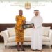 Hon. Emelia Arthur, Minister for Fisheries and Aquaculture, with H.E. Dr. Abdulla Al Mandoos, UAE Ambassador to Ghana