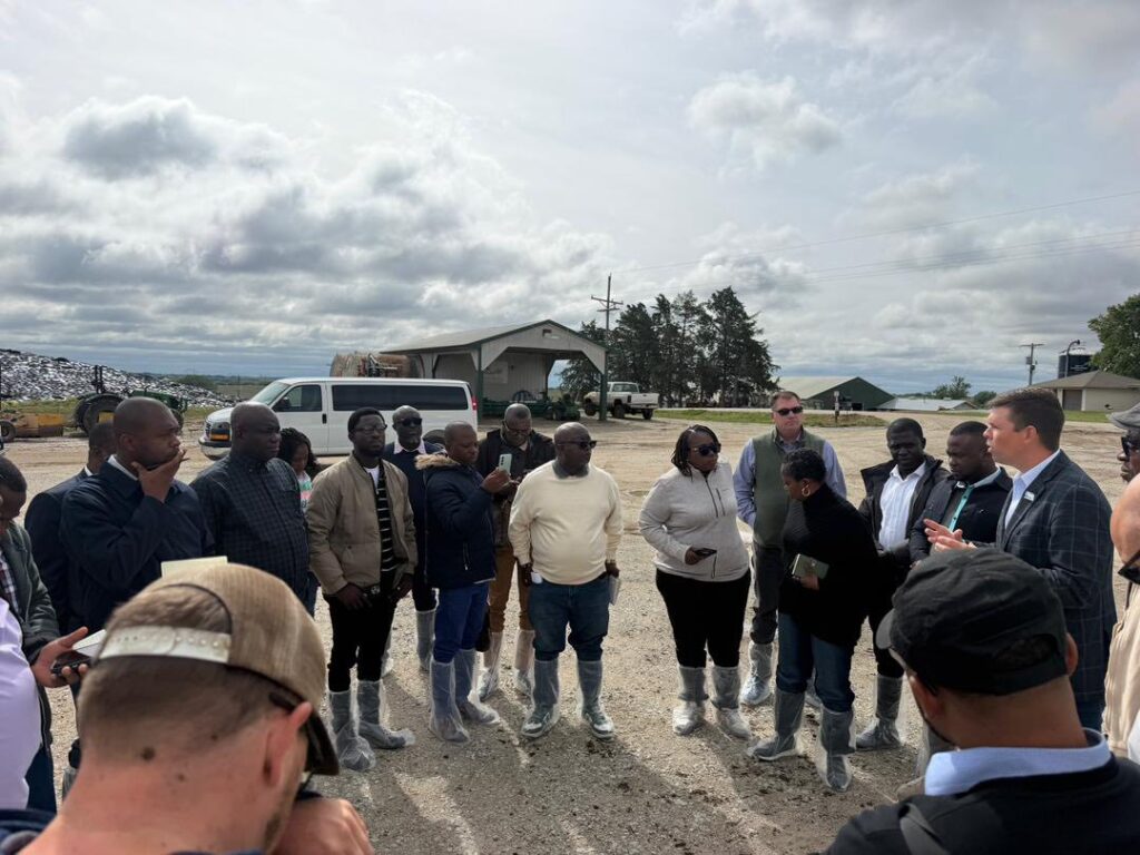 Hon. Eric Opoku Minister for Food and Agriculture and Delegation tour Weber Feedyard and Bruning Farms 1
