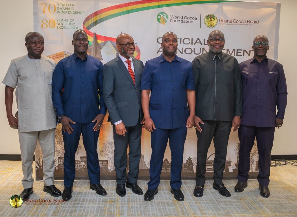 Hon. Thomas Ampem Nyarko Deputy Finance Minister and Representatives at the Official Announcement of the 2027 World Cocoa Foundation Partnership Meeting 2