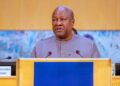 President John Dramani Mahama speaking at the 79th World Health Assembly in Geneva, Switzerland