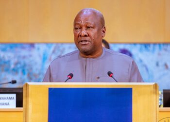President John Dramani Mahama speaking at the 79th World Health Assembly in Geneva, Switzerland