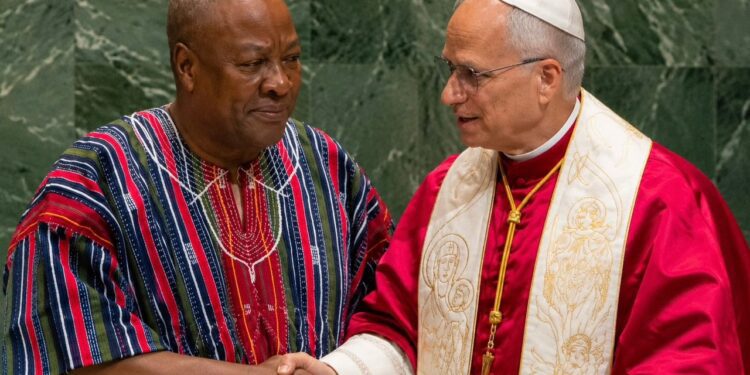 President of Ghana, HE John Dramani Mahama and His Holiness Pope Leo XIV